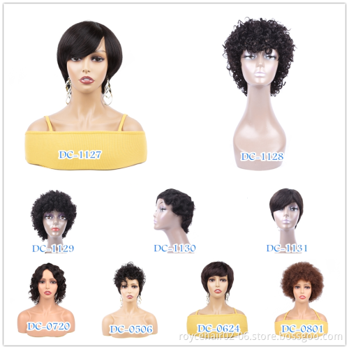 Aliexpress Overnight Delivery 8 inch Mongolian Virgin Remy Deep Wave Human Hair Short Celebrity Wig Party Wig
